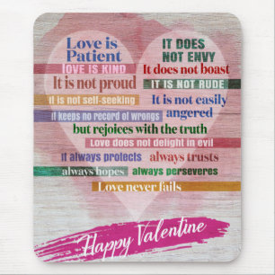 Happy Valentine - 1 Korinther 13 Mousepad