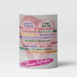 Happy Valentine - 1 Korinther 13 Stumpenkerze