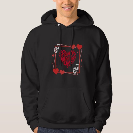 Happy Valentine 67 Red Heart Hoodie (Vorderseite)