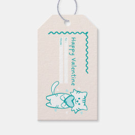 Happy Valentine Aquamarin Kitty Geschenkanhänger