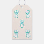 Happy Valentine Aquamarin Kitty Geschenkanhänger (Rückseite)