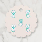 Happy Valentine Aquamarin Kitty Geschenkanhänger (Rückseite)