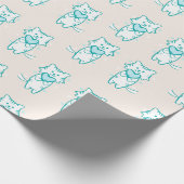 Happy Valentine Aquamarin Kitty Geschenkpapier (Ecke)