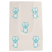 Happy Valentine Aquamarin Kitty Mittlere Geschenktüte (Rückseite)