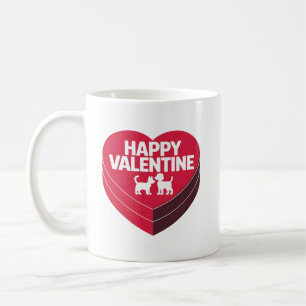 Happy Valentine, Box of Chocs & Furry Silhouette Kaffeetasse