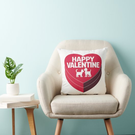 Happy Valentine, Box of Chocs & Furry Silhouette Kissen (Stuhl )