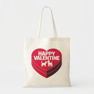 Happy Valentine, Box of Chocs & Furry Silhouette Tragetasche