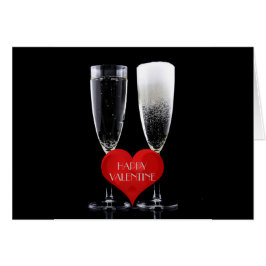 Happy Valentine Champagne Flute Glasses Rotes Herz