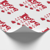 HAPPY VALENTINE DAY 2024 LIEBE ROTES HERZ GESCHENKPAPIER (Ecke)