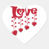 HAPPY VALENTINE DAY 2024 LIEBE ROTES HERZ Herz-Aufkleber (Vorderseite)