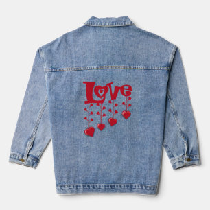 HAPPY VALENTINE DAY 2024 LIEBE ROTES HERZ JEANSJACKE