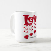HAPPY VALENTINE DAY 2024 LIEBE ROTES HERZ KAFFEETASSE (Vorderseite Links)