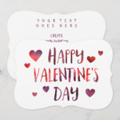 Happy Valentine Day Bokeh Einladung (Vorne/Hinten)