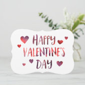 Happy Valentine Day Bokeh Einladung (Stehend Vorderseite)