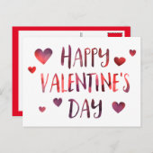 Happy Valentine Day Bokeh Feiertagspostkarte (Vorne/Hinten)