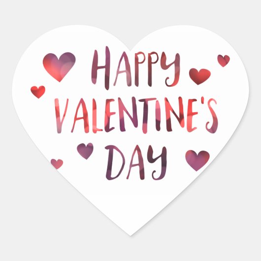 Happy Valentine Day Bokeh Herz-Aufkleber (Vorderseite)