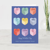 Happy Valentine Day Candy Heart Messages Karte (Vorderseite)