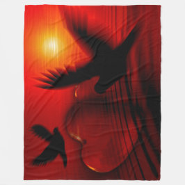 HAPPY VALENTINE DAY, DOVES UND HERZ FLEECEDECKE