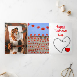 Happy Valentine Day Dreifach Gefaltete Einladung