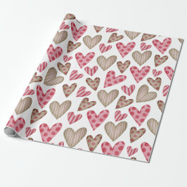 Happy valentine day elegant colorful hearts geschenkpapier