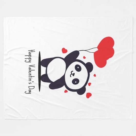 Happy Valentine Day Fleecedecke (Vorderseite (Horizontal))