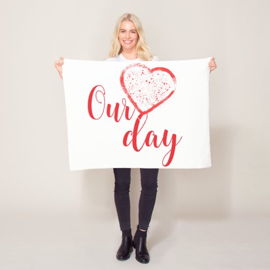 Happy Valentine Day Fleecedecke (Beispiel)