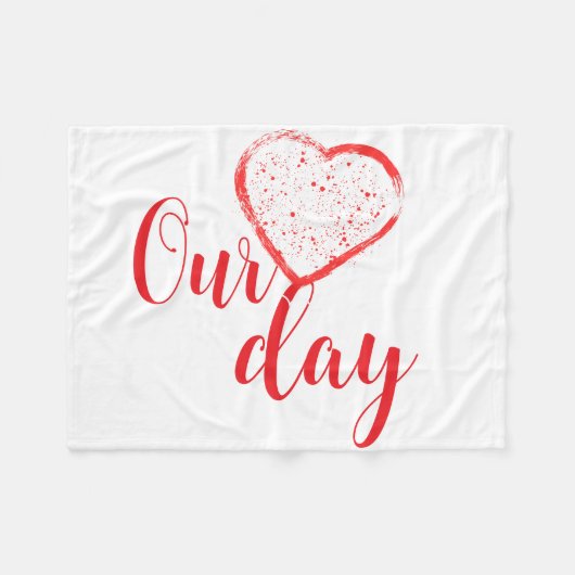 Happy Valentine Day Fleecedecke (Vorderseite (Horizontal))