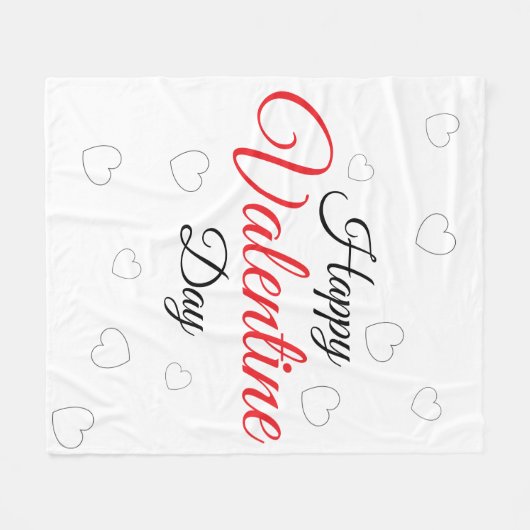 Happy Valentine Day Fleecedecke (Vorderseite (Horizontal))