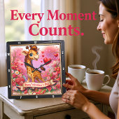 Happy Valentine Day Giraffe Quadratische Wanduhr