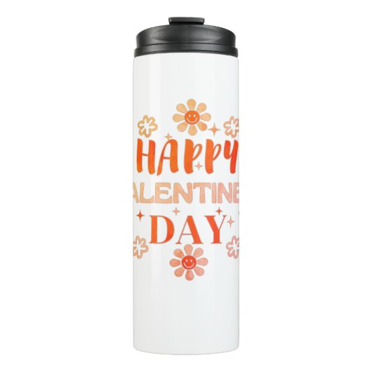 Happy Valentine Day Liebe Design Thermosbecher (Vorderseite)
