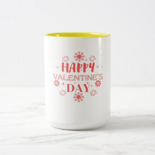 Happy Valentine Day Liebe Design Zweifarbige Tasse