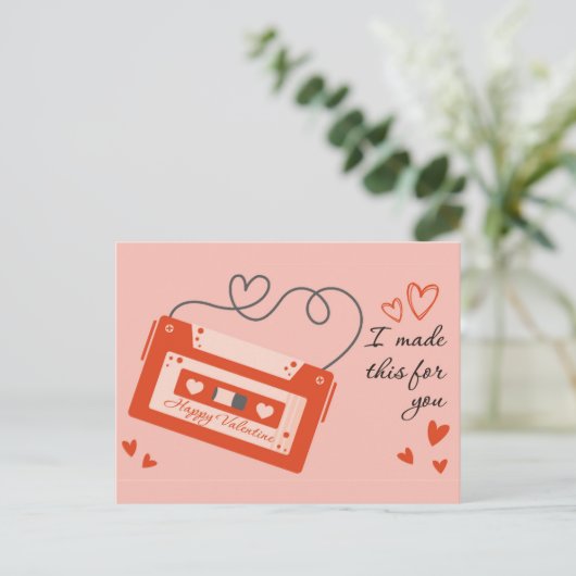 Happy Valentine Day Postkarte (Stehend Vorderseite)