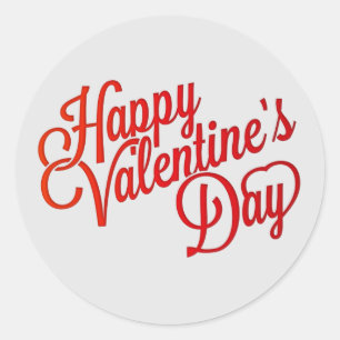 Happy Valentine Day Text Runder Aufkleber