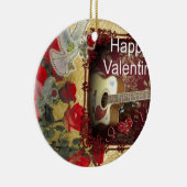 Happy Valentine Day Tunes in meinem Herzen Keramik Ornament (Rechts)