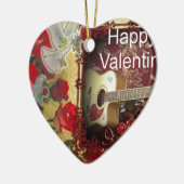 Happy Valentine Day Tunes in meinem Herzen Keramikornament (Links)