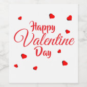 Happy Valentine Day  Weinetikett (Einzelnes Label)