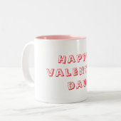 Happy valentine day whit &pink Mug Zweifarbige Tasse (Vorderseite Links)
