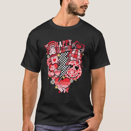 Happy Valentine Disco Ball Valentines Vibes Happy  T-Shirt (Vorderseite)