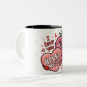Happy Valentine Erdbeere Liebe Tasse (Vorderseite Links)