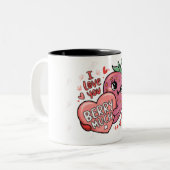 Happy Valentine Erdbeere Liebe Tasse (Vorderseite Links)