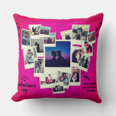 Happy Valentine Foto Collage Personalisierte Liebe Kissen (Vorderseite)