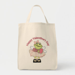 Happy Valentine Frog mit Herz Tragetasche