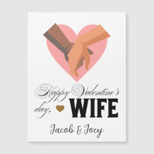 Happy valentine für die Ehefrau personalisieren Na Magnetkarte