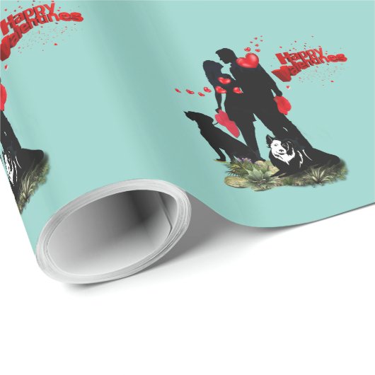 Happy Valentine Geschenkpapier (Rolleneckpunkt)