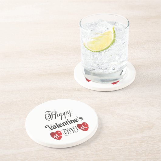 Happy valentine getränkeuntersetzer (Seite)