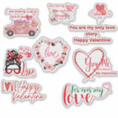 Happy Valentine Glossy Custom Cut Vinyl Sticker (Vorderseite)