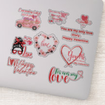 Happy Valentine Glossy Custom Cut Vinyl Sticker