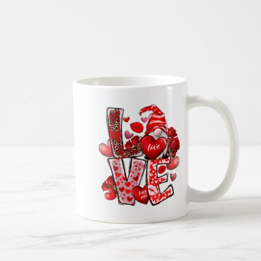 Happy Valentine Gnome Heart Valentine's Day Couple Kaffeetasse (Rechts)