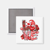 Happy Valentine Gnome Heart Valentine's Day Couple Magnet (Vorderseite/Rückseite)