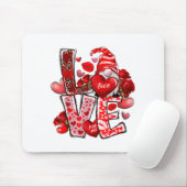 Happy Valentine Gnome Heart Valentine's Day Couple Mousepad (Mit Mouse)